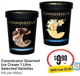 IGA Connoisseur Gourmet Ice Cream Selected Varieties offer