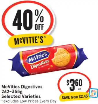 IGA McVities Digestives Selected Varieties offer
