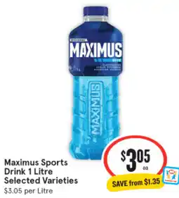 IGA Maximus Sports Drink Selected Varieties offer