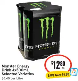 IGA Monster Energy Drink Selected Varieties offer