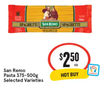 IGA San Remo Pasta Selected Varieties offer