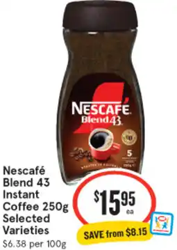 IGA Nescafé Blend 43 Instant Coffee Selected Varieties offer