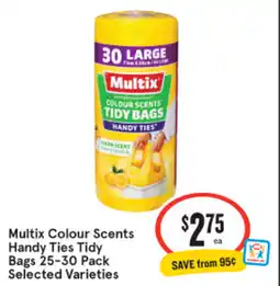 IGA Multix Colour Scents Handy Ties Tidy Bags Selected Varieties offer