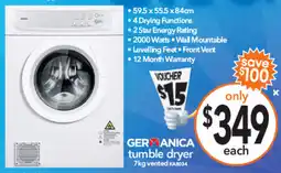 Cheap as Chips Germanica tumble dryer offer