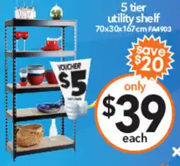 Cheap as Chips 5 tier utility shelf offer