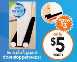 Cheap as Chips twin draft guard door stopper offer