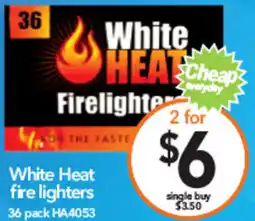Cheap as Chips White Heat fire lighters offer