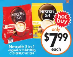 Cheap as Chips Nescafé 3 in 1 original or mild offer