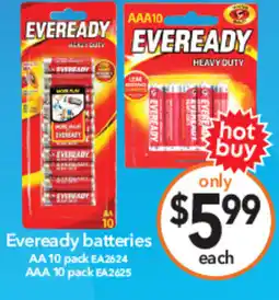 Cheap as Chips Eveready batteries offer