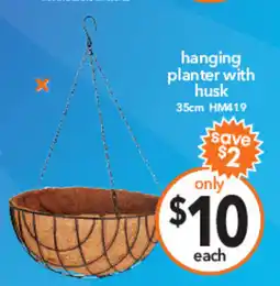 Cheap as Chips hanging planter with husk offer
