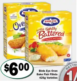 Friendly Grocer Birds Eye Oven Bake Fish Fillets Varieties offer