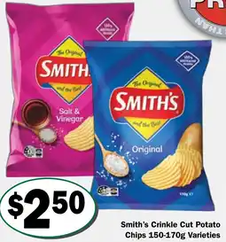 Friendly Grocer Smith's Crinkle Cut Potato Chips Varieties offer
