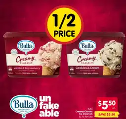 Spar Bulla Creamy Classics Ice Cream offer