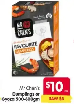 Spar Mr Chen's Dumplings or Gyoza offer