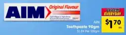 Spar AIM Toothpaste offer
