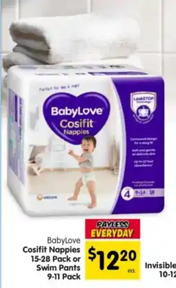 Spar BabyLove Cosifit Nappies 15-28 Pack or Swim Pants offer