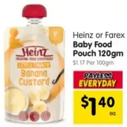 Spar Heinz or Farex Baby Food Pouch offer
