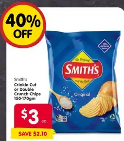 Spar Smith's Crinkle Cut or Double Crunch Chips offer