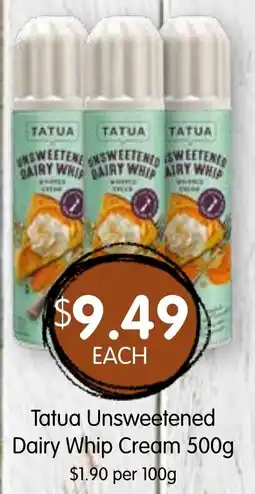 Spudshed Tatua Unsweetened Dairy Whip Cream offer