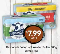 Spudshed Devondale Salted or Unsalted Butter offer