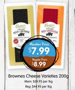 Spudshed Brownes Cheese Varieties offer