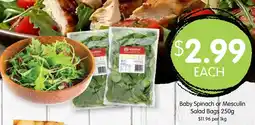 Spudshed Baby Spinach or Mesculin Salad Bags offer