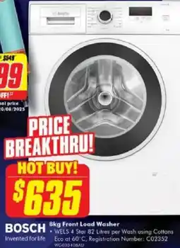 The Good Guys Bosch invented for life 8kg front load washer offer