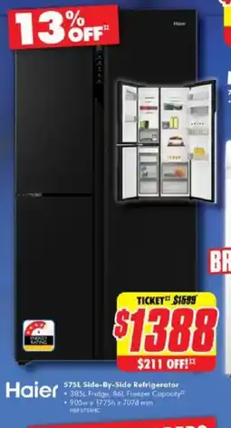The Good Guys Haier 5751 side-by-side refrigerator offer