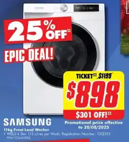 The Good Guys Samsung 11kg Front Load Washer offer