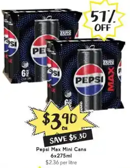 Drakes Pepsi Max Mini Cans offer