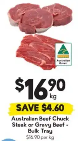 Drakes Australian Beef Chuck Steak or Gravy Beef - Bulk Tray offer