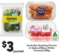 Drakes Australian Snacking Carrots or Qukes or Petite Tomatoes offer