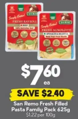 Drakes San Remo Fresh Filled Pasta Family Pack offer