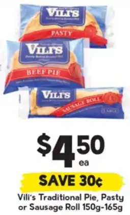 Drakes Vili's Traditional Pie, Pasty or Sausage Roll offer
