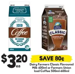Drakes Dairy Farmers Classic Flavoured Milk or Farmers Union Iced Coffee offer