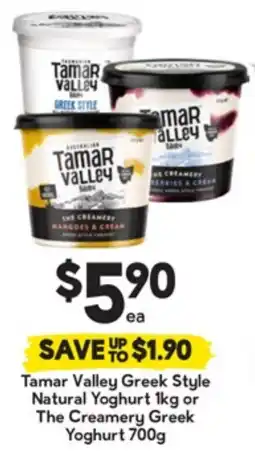 Drakes Tamar Valley Greek Style Natural Yoghurt or The Creamery Greek Yoghurt offer