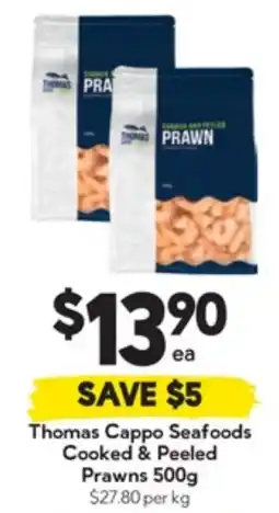 Drakes Thomas Cappo Seafoods Cooked & Peeled Prawns offer