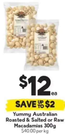 Drakes Yummy Australian Roasted & Salted or Raw Macadamias offer