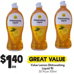 Drakes Value Lemon Dishwashing Liquid 11t offer