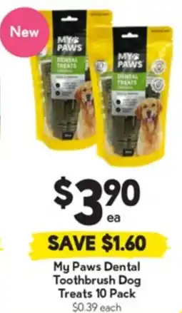 Drakes My Paws Dental Toothbrush Dog Treats offer