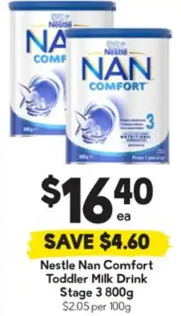 Drakes Nestle Nan Comfort Toddler Milk Drink Stage 3 offer