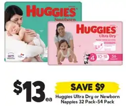 Drakes Huggies Ultra Dry or Newborn Nappies offer