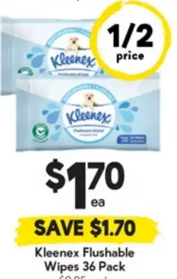 Drakes Kleenex Flushable Wipes offer