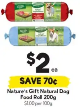 Drakes Nature's Gift Natural Dog Food Roll offer