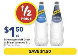 Ritchies Schweppes Soft Drink or Mixer Varieties offer