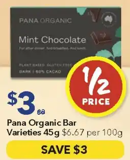 Ritchies Pana Organic Bar Varieties offer