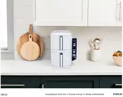 Myer Ninja DoubleStack XXXL 9.5L 2 Drawer Airfryer in White SL400WHANZ offer