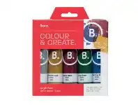 Officeworks Born 5 Pack Acrylic Paint 60ml - Glitter Colours offer