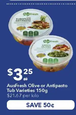 Ritchies AusFresh Olive or Antipasto Tub Varieties offer