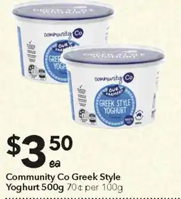 Ritchies Community Co Greek Style Yoghurt offer